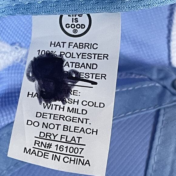 LIFE IS GOOD Blue Adjustable Relax Vacation Adirondack Logo Baseball Cap Hat OS - Picture 6 of 7